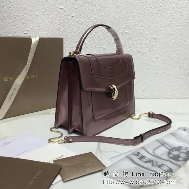 BVLGARI寶格麗 3層大號蛇頭包 頂級漆皮 手提單肩斜挎包 38629 FYD1405